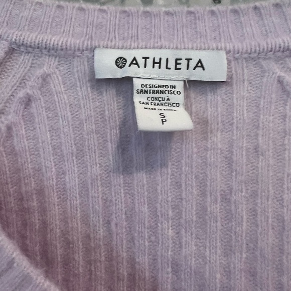 Athleta Purple V-Neck Ribbed Sweater - Picture 3 of 4